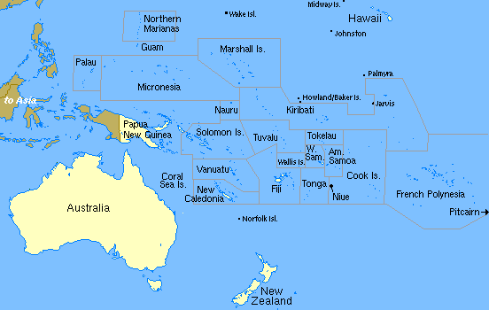 Map showing Micronesia and