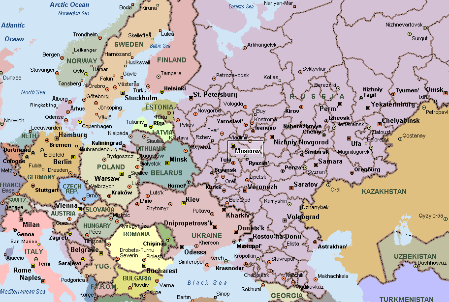 Russia-Europe map