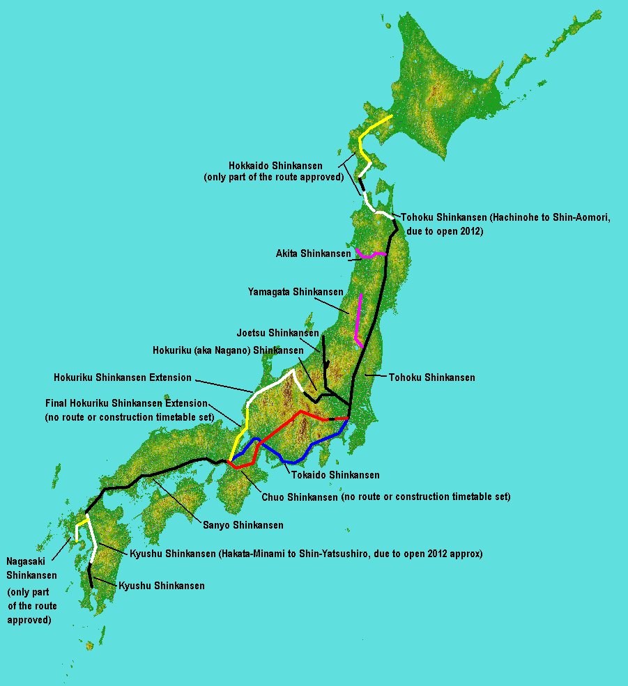 Japan Shinkansen Map